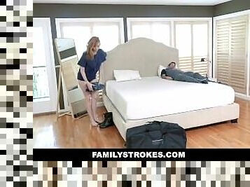 FamilyStrokes - Redhead Military Wife Gets Rammed by Stepson