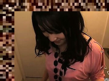 Sakura Kiryu and her horny friend take on a horny dude heating up his kitchen with hot blowjob action