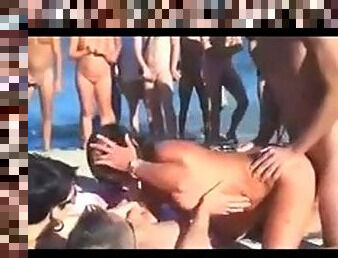Offentlig, Amatør, Gruppesex, Strand