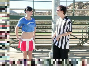 Older referee fucks teen cheerleader