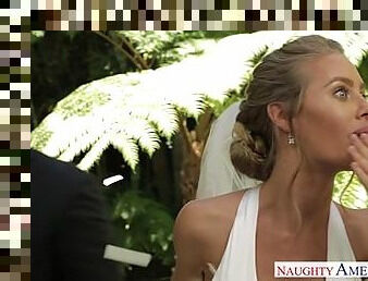 Sexy blonde bride Nicole Aniston fucking