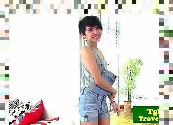 Young ladyboy Sofie gives hot solo show
