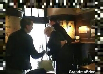 Two buddies pick up drunk granny