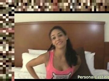 Busty cuban casting babe riding a dick