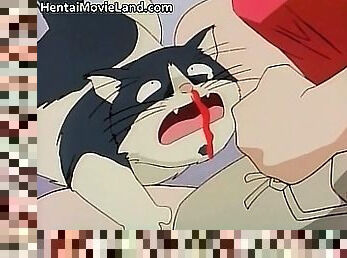 Five anime schoolgirls have fun sucking part3