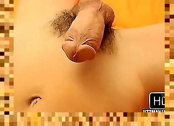 Here is a skinny brunetts twink who is jerking off