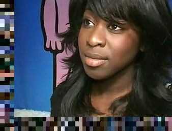 Cute ebony satisfied 2 white coks