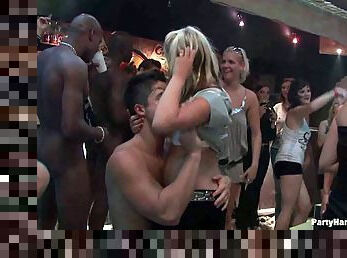 Stripper dressed like a doctor examines babes